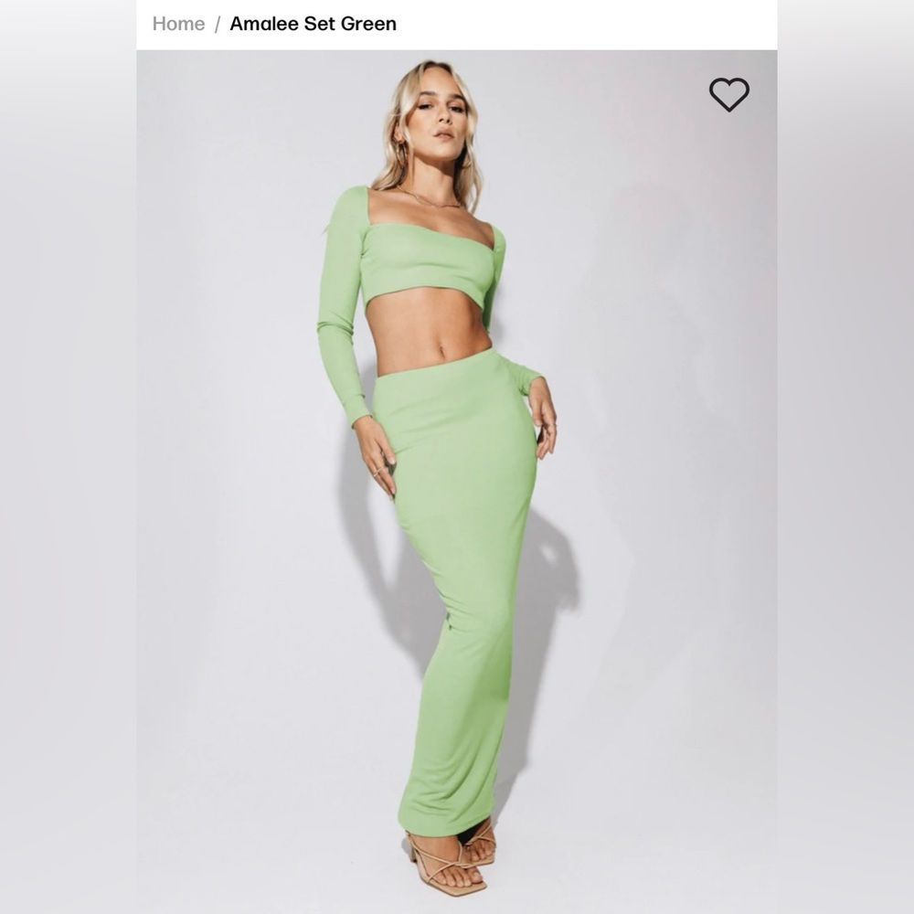 Princess Polly Amalee set in green- XS / S / 2